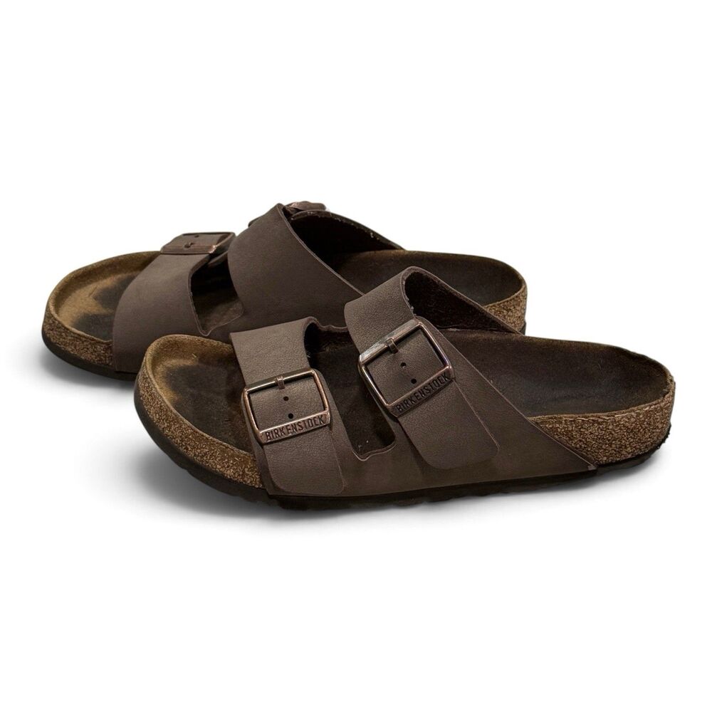 Birkenstock Arizona Mocha Birkibuc Leather Soft Footbed Sandals Size 7 EU 38
